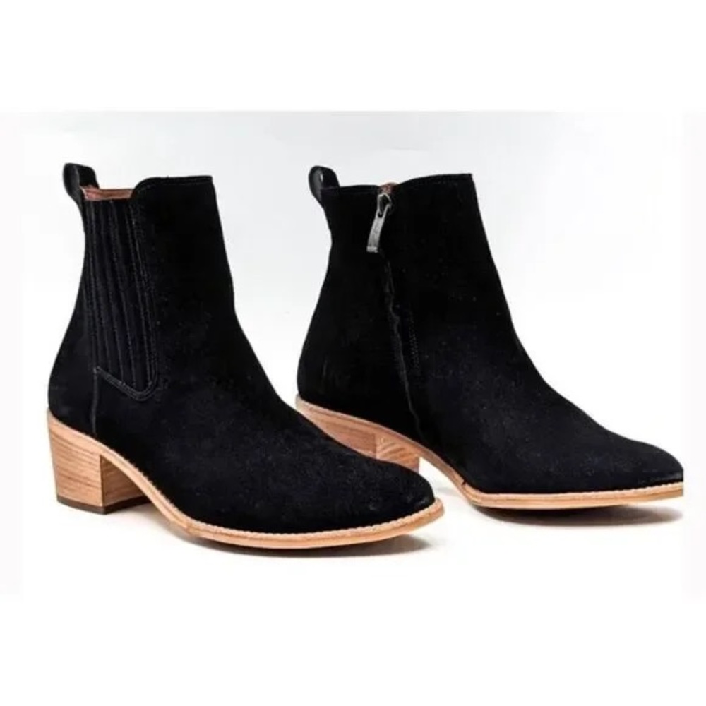 Paul Green Women Sante Cowboy Italian Black Suede Boots Au size 5 US size 7.5